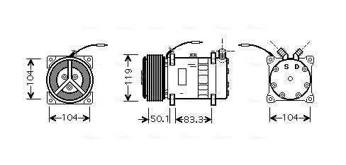 Airco compressor Ava Cooling NHAK001