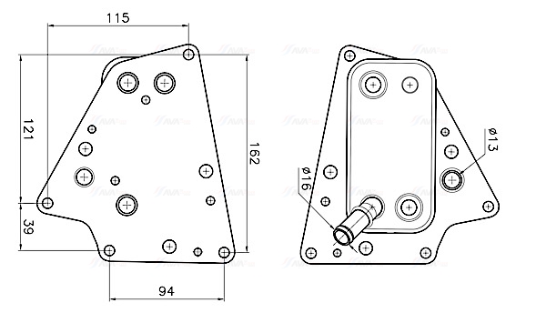 Oliekoeler motorolie Ava Cooling OL3748