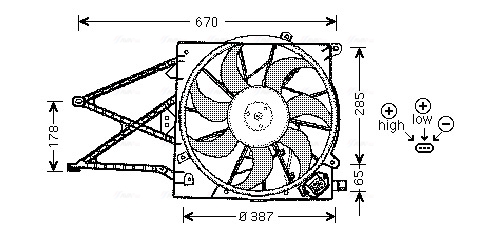 Ava Cooling Ventilatorwiel-motorkoeling OL7509