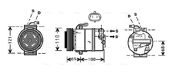 Airco compressor Ava Cooling OLAK317