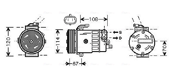 Airco compressor Ava Cooling OLAK319