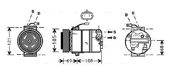 Airco compressor Ava Cooling OLAK373
