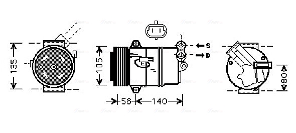 Airco compressor Ava Cooling OLAK428