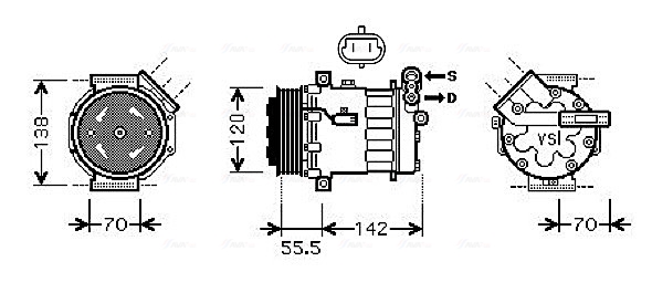 Airco compressor Ava Cooling OLAK447