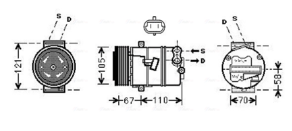 Airco compressor Ava Cooling OLAK494