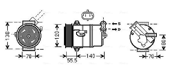 Airco compressor Ava Cooling OLAK498