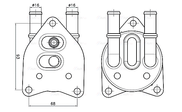 Oliekoeler motorolie Ava Cooling PE3432