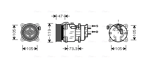 Airco compressor Ava Cooling PEK242