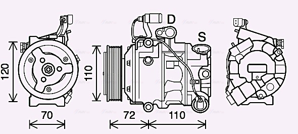 Airco compressor Ava Cooling SAK025