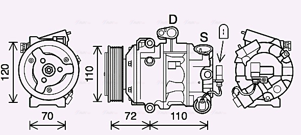 Airco compressor Ava Cooling SAK026