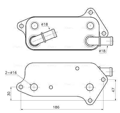 Oliekoeler motorolie Ava Cooling SB3083