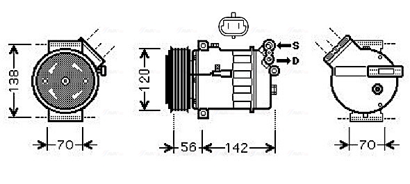 Airco compressor Ava Cooling SBAK067