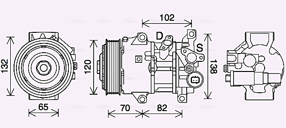 Airco compressor Ava Cooling TOK739