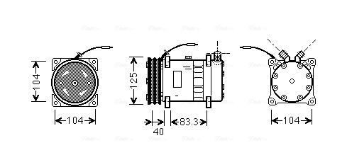 Airco compressor Ava Cooling UVAK074