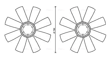 Ventilatorwiel-motorkoeling Ava Cooling VLB070