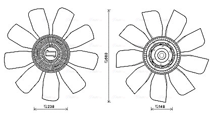 Ventilatorwiel-motorkoeling Ava Cooling VLF079