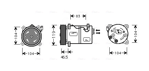 Airco compressor Ava Cooling VOK095