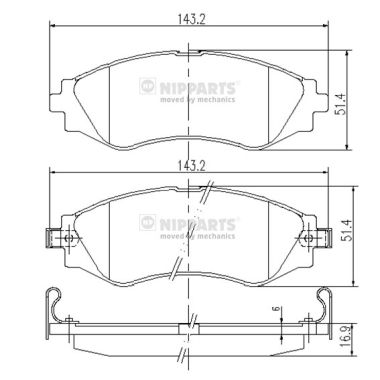 Remblokset Nipparts J3600902