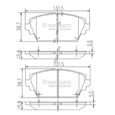 Remblokset Nipparts J3601072