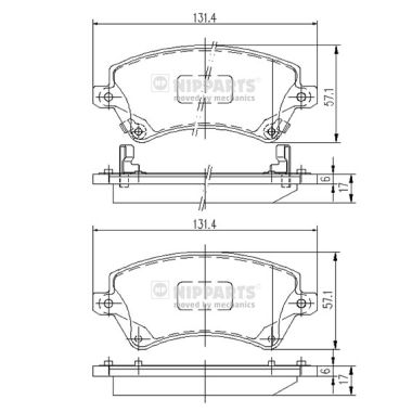 Remblokset Nipparts J3602101