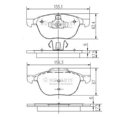 Remblokset Nipparts J3603063