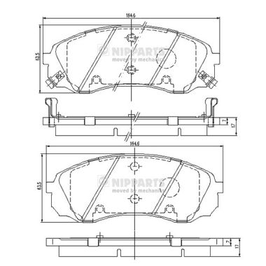 Remblokset Nipparts N3600329