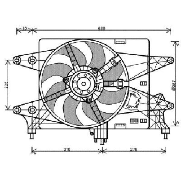 Ventilatorwiel-motorkoeling Diederichs 3485115