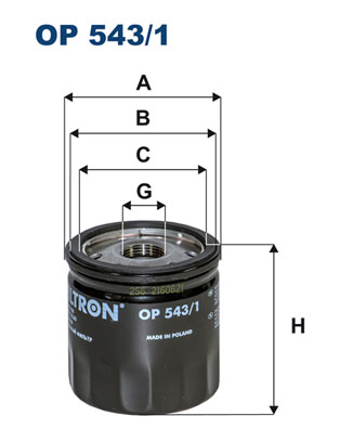 Oliefilter Filtron OP 543/1