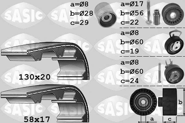 Distributieriem kit Sasic 1756050