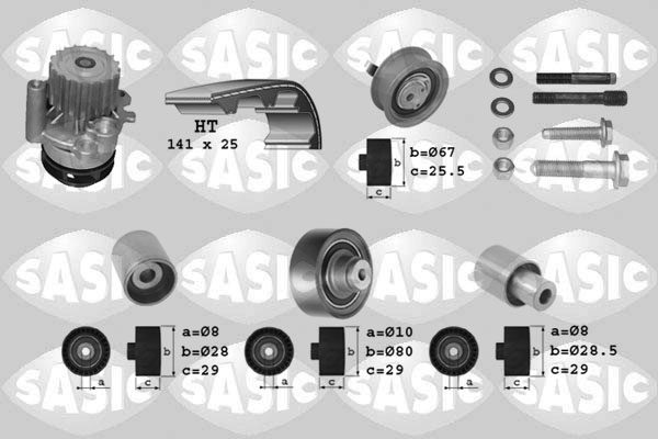Distributieriem kit inclusief waterpomp Sasic 3906002