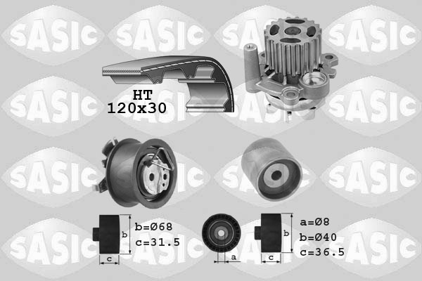 Distributieriem kit inclusief waterpomp Sasic 3906080