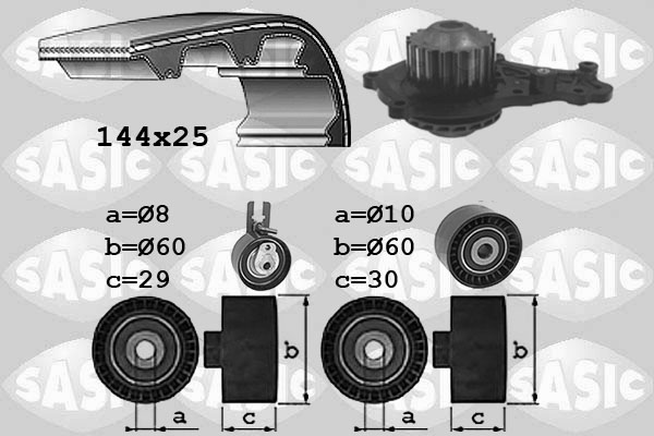 Distributieriem kit inclusief waterpomp Sasic 3906109