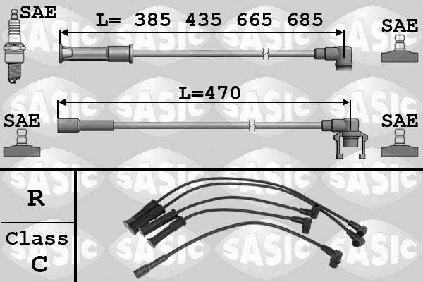 Bougiekabelset Sasic 9284007