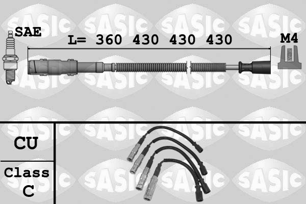 Bougiekabelset Sasic 9286033