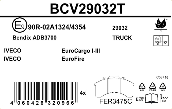 Beral Remblokset BCV29032T