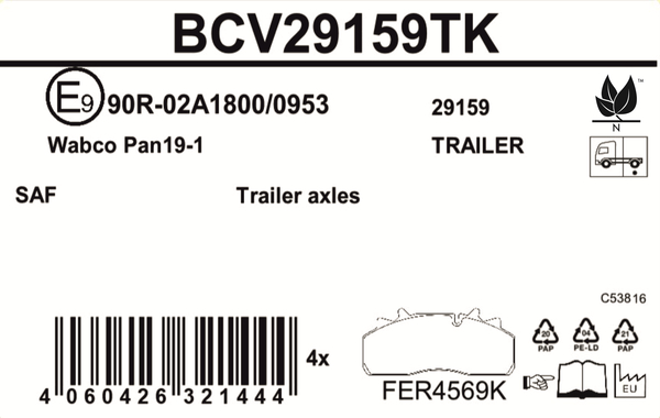 Beral Remblokset BCV29159TK