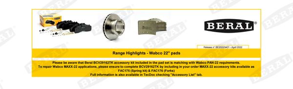 Beral Remblokset BCV29162TK