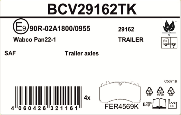 Beral Remblokset BCV29162TK