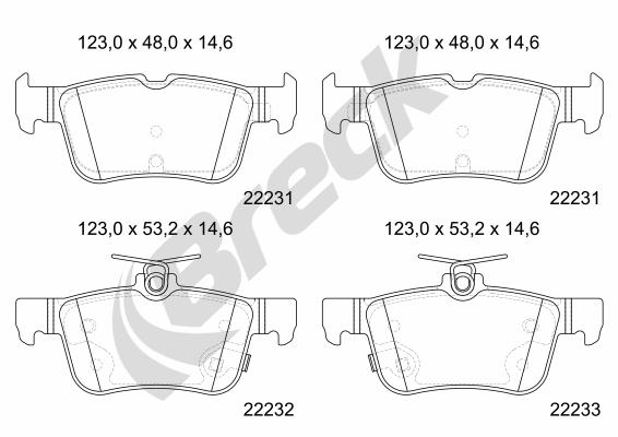 Breck Remblokkenset, schijfrem 22231 00 702 10