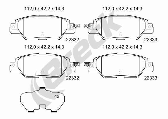 Breck Remblokkenset, schijfrem 22332 00 704 00