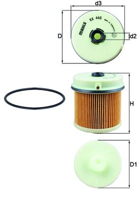Brandstoffilter Mahle Original KX 445D