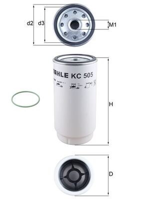 Brandstoffilter Mahle Original KC 505D