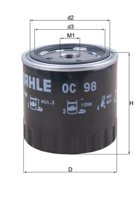 Mahle Original Oliefilter OC 98