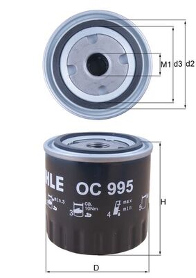 Mahle Original Oliefilter OC 995