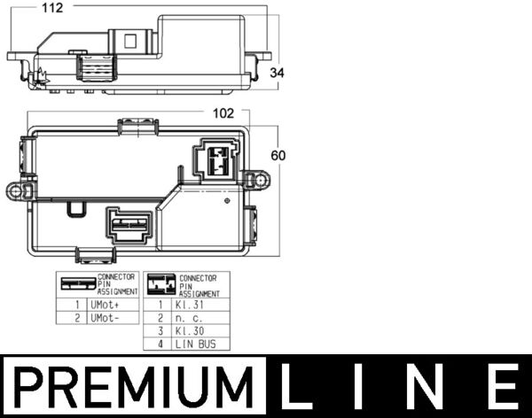 Mahle Original Regeleenheid interieurventilator ABR 68 000P