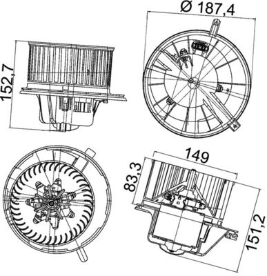 Mahle Original Kachelventilator AB 148 000P