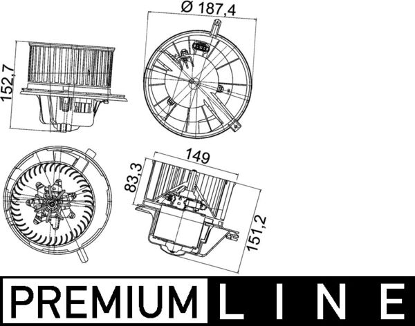 Kachelventilator Mahle Original AB 148 000P