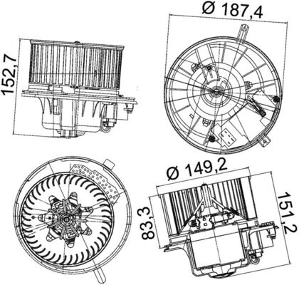 Mahle Original Kachelventilator AB 149 000P