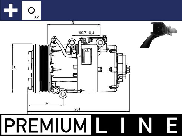 Mahle Original Airco compressor ACP 868 000P