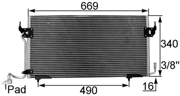 Airco condensor Mahle Original AC 206 000S